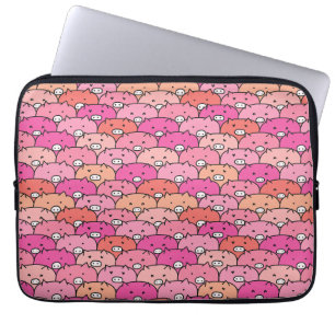 Girly Funny Pig Pattern Laptop Sleeve