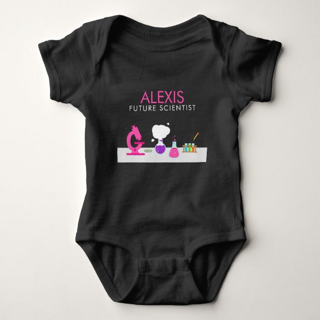 Girly Future Scientist Baby Bodysuit (Front)