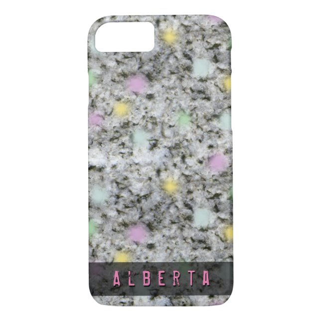 Girly Geology Pastel Rock Texture Custom Name Case-Mate iPhone Case (Back)
