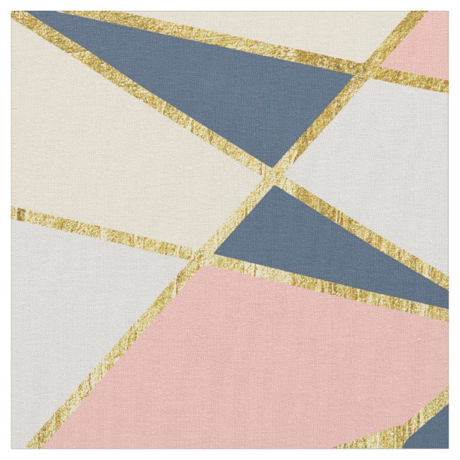 Girly Geometric Triangles with Faux Gold Fabric (Close Up)