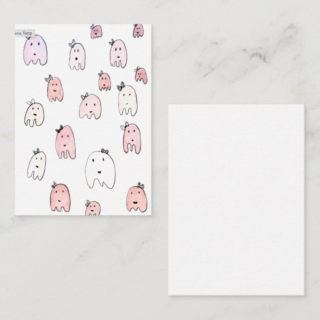 Girly Ghosts Note Card (Front/Back)