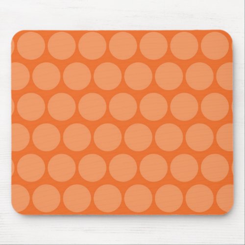 Girly Giant Big Orange Peach Polka Dots Pattern Mouse Pad