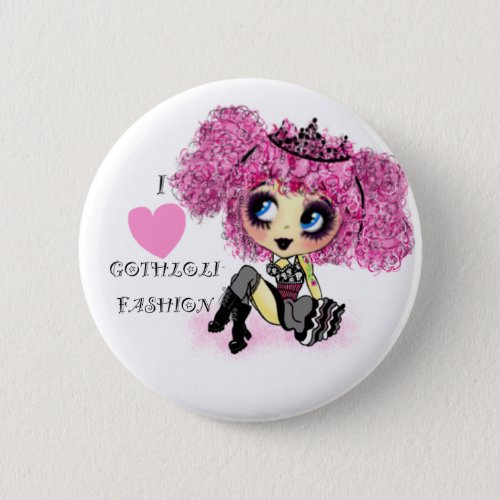Girly Gifts Harajuku Girl style Pinback Button