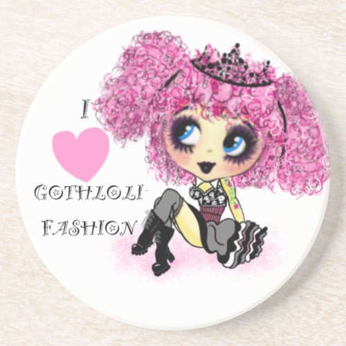 Girly Gifts Harajuku Girl style Sandstone Coaster