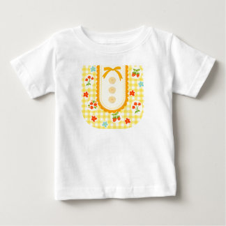 Girly gingham check pattern with cute ribbon baby T-Shirt