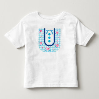 Girly gingham check pattern with cute ribbon toddler t-shirt