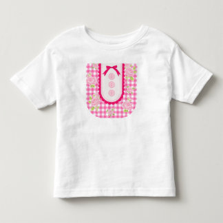 Girly gingham check pattern with cute ribbon toddler t-shirt