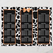 Girly Giraffe Print Orange Bow Boutique Brochure (Back)