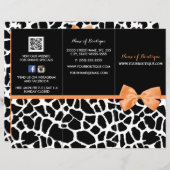 Girly Giraffe Print Orange Bow Boutique Brochure (Front/Back)