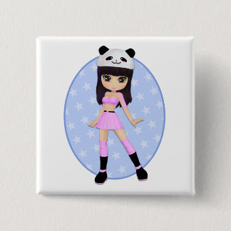 Girly Girl Debbie Party Square Button