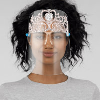 Girly-Girl Glam Gold Diamond Princess Crown Tiara Face Shield