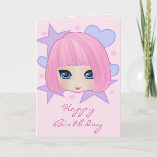Girly Girl Marianne Birthday Card