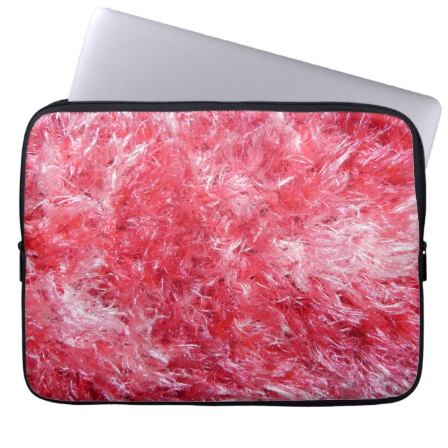 Girly Girl - Pink Faux Fur Laptop Sleeve (Front)