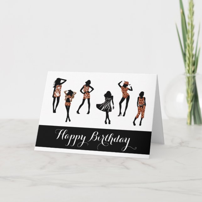 Girly girls fashion models card (Front)