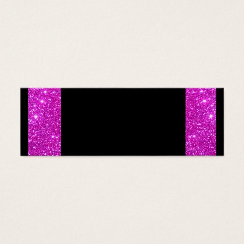 Girly Glam Black with Sparkly Pink Glitter Frame Business Card Templates
