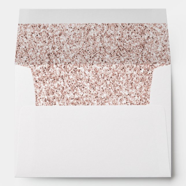 Girly Glam Blush Pink Glitter Birthday Envelope (Back (Bottom))