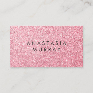 Girly & Glam Blush Pink Rose Gold Glitter Sparkles Business Card
