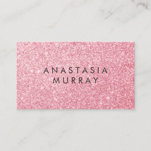 Girly  Glam Blush Pink Rose Gold Glitter Sparkles Business Card