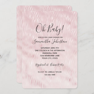 Girly Glam Blush Pink Zebra Print Invitation