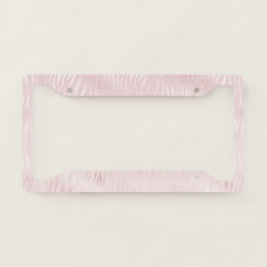 Girly Glam Blush Pink Zebra Print License Plate Frame