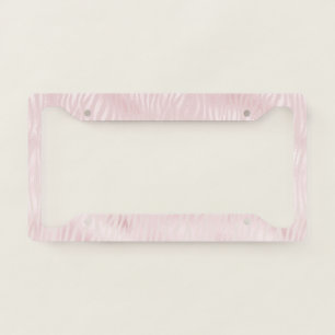 Girly Glam Blush Pink Zebra Print License Plate Frame
