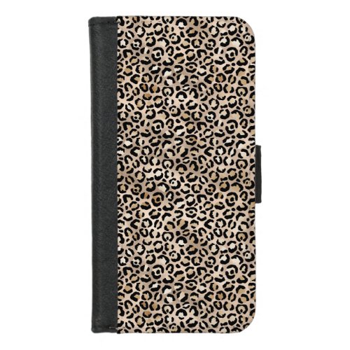 Girly Glam Gold Leopard Print iPhone 87 Wallet Case