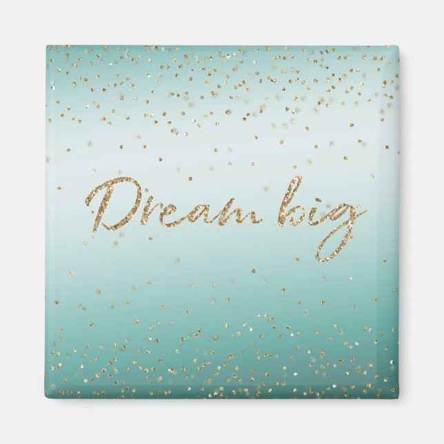 Girly Glam Gold Sparkle Confetti Mint Glitter    Magnet (Front)