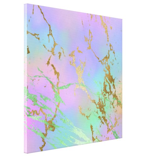 Girly Glam Marble  Trendy Playful Pastel Ombre Canvas Print