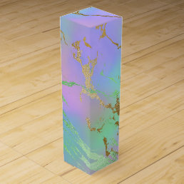 Girly Glam Marble | Trendy Playful Pastel Ombre Wine Box