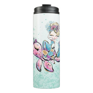 *~* Girly Glam Mermaid Glitter Sea Thermal Tumbler