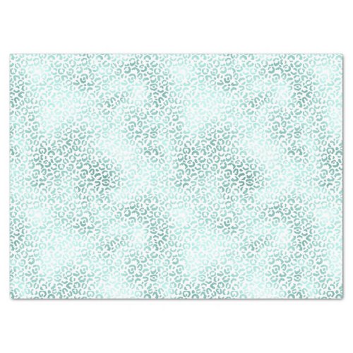 Girly Glam Mint Leopard Print Tissue Paper