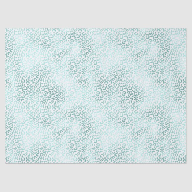 Girly Glam Mint Leopard Print Tissue Paper (Front)