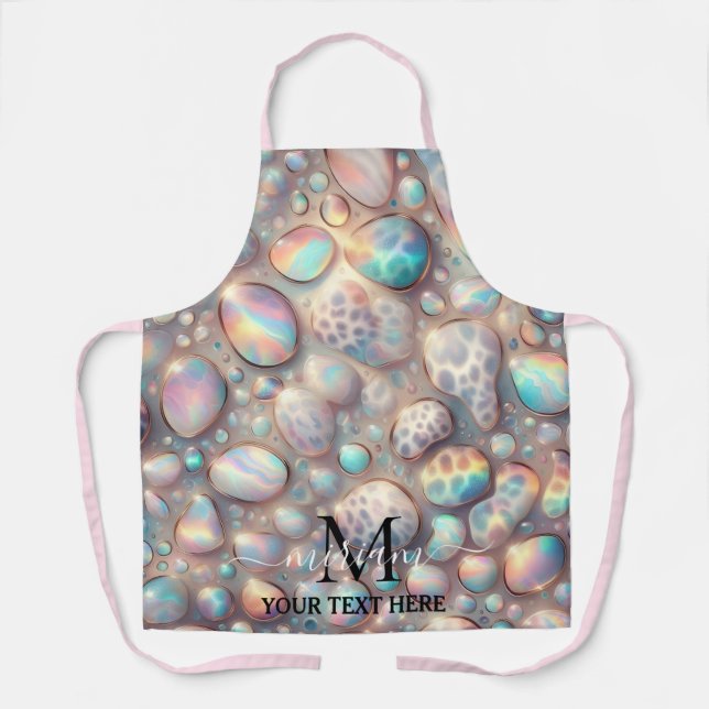 Girly Glam Opal Leopard Print All-Over Print Apron (Front)