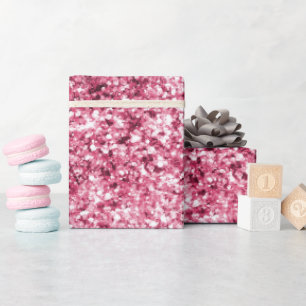 Girly Glam Pink Glitter Wrapping Paper