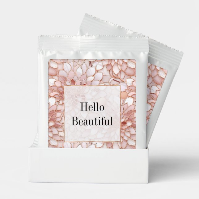 Girly Glam Pink Rose Gold Floral Margarita Drink Mix (Pair)