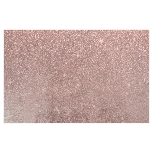 Girly Glam Pink Rose Gold Foil and Glitter Mesh Fabric (Yard)