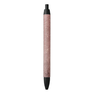 Girly Glam Pink Rose Gold Foil and Glitter Mesh Pen