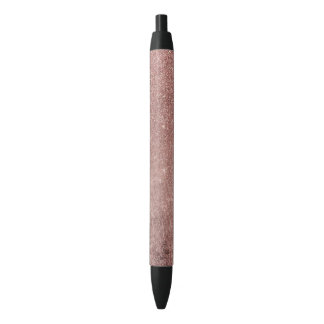 Girly Glam Pink Rose Gold Foil and Glitter Mesh Pen