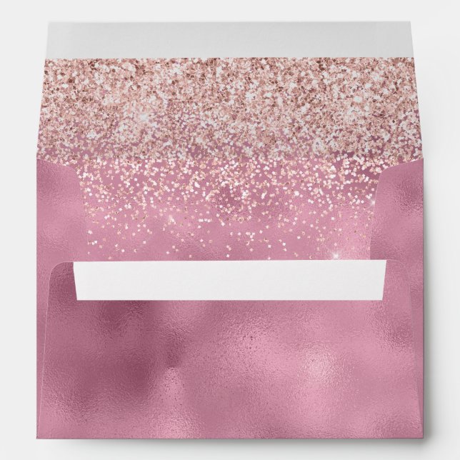 Girly Glam Pink Sparkle Glitter Glitz Envelope (Back (Bottom))