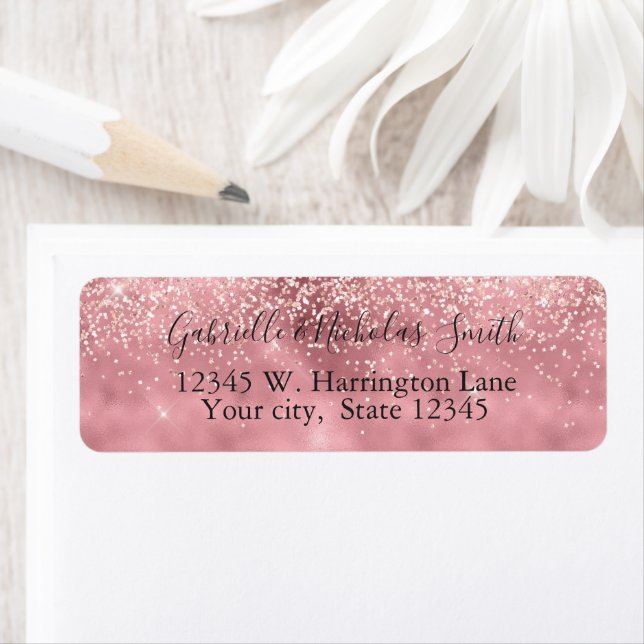 Girly Glam Pretty Pink Glitter Glitz Label (Insitu)