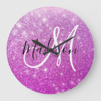 Girly & Glam Purple Glitter Sparkles Monogram Name
