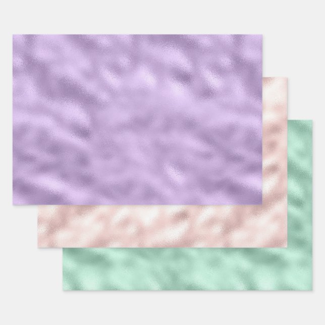 Girly Glam Purple Wrapping Paper Sheets (Set)