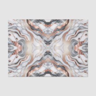 Girly Glam Rose Gold Silver & White Marble Tissue Paper