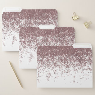Girly Glamorous Faux Rose Gold Glitter White Ombre File Folder