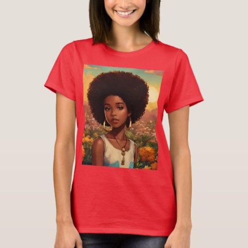 Girly Glamour Empowering Black Woman Sticker  T_Shirt