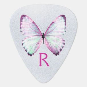 Girly Glitter and Butterfly Guitar Pick
