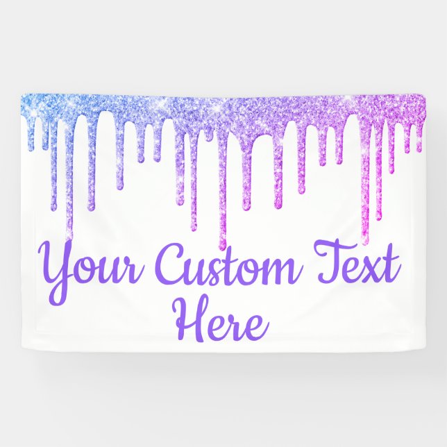 Girly Glitter Birthday Party Photo Booth Fun Prop Banner (Horizontal)