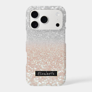 Girly Glitter Bokeh Ombre - Personalized iPhone 17 Pro Case