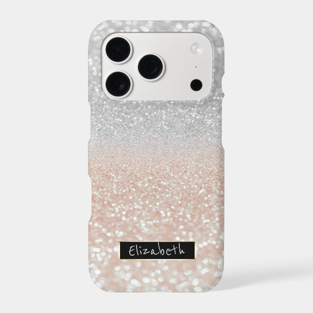 Girly Glitter Bokeh Ombre - Personalized Case-Mate iPhone Case (Back)