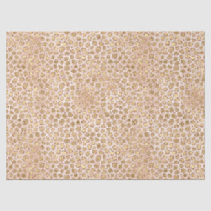 Girly Glitter Gold Peach Leopard Print Tissue Paper